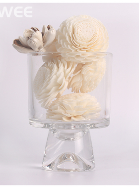 百味自然泰国通草花香薰精油香氛扩香器扩香石空花水晶杯