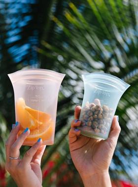 美国ZipTop硅胶储存袋食品级保鲜袋可冷藏收藏厨房蔬果收纳袋套装