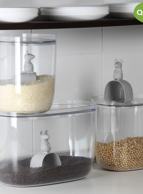 瑕疵特价清仓 泰国Qualy幸运鼠米箱防潮密封塑料家用米桶5斤10斤