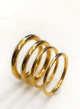 不锈钢素圈戒指女小众高级感