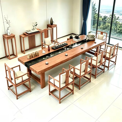 实木茶桌椅组合循环流水泡茶台