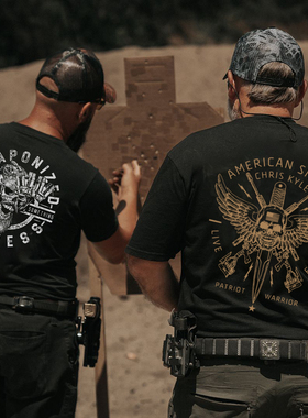 硬汉俱乐部 howitzer复刻军事风主题印花款圆领短袖T恤