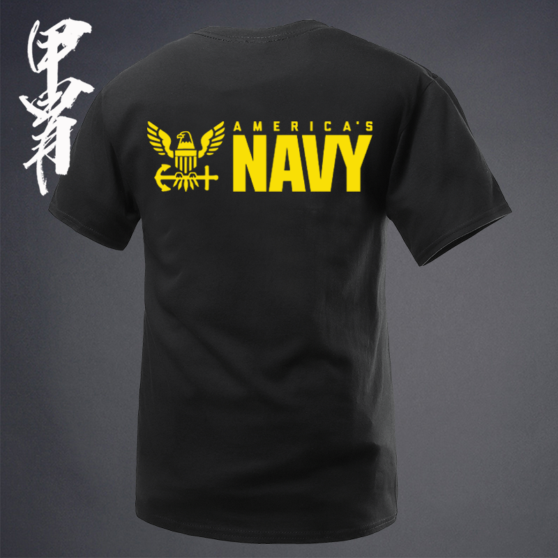 甲胄新品 NAVY印花款美国海军徽章图案T恤 圆领短袖T恤 军迷风
