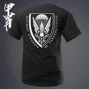 夏季新品 法国外籍兵团 伞兵团系列 圆领短袖T恤 军迷硬汉短袖