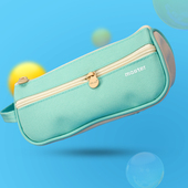 尤斯隆学生笔袋手提式 双兜文具袋大容量帆布铅笔袋简约时尚 袋子