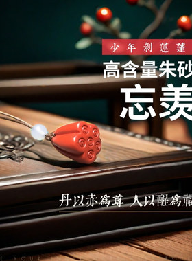 【忘羡无羡】高含量朱砂项链莲蓬莲花藕本命年生日礼物国风新中式