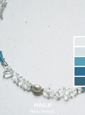 ins小清新串珠项链海盐白水晶