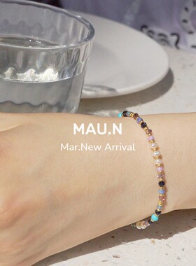 Mau.N波子汽水春夏新款彩色小清新氛围感法式少女风手链女ins风