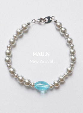 琉璃人造珍珠女精致项链银色