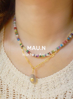 项链天然石夏日项链情侣