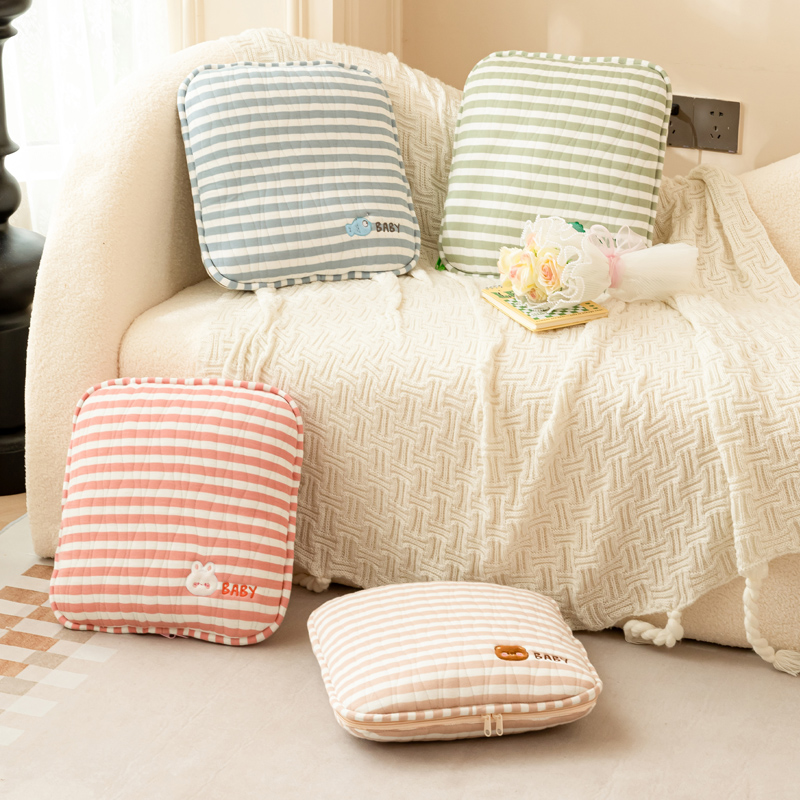 卡通条纹抱枕被子两用办公室折叠午睡枕头毯子空调被二合一靠枕冬,居家布艺,抱枕被,淘宝优惠券,粉丝福利购,淘宝优惠卷