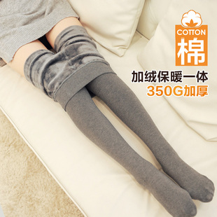 冬季女士光面不起球加厚加绒打底裤子胖mm秋冬款高腰大码保暖外穿