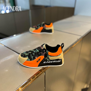 男士 轻奢潮鞋 奢品布面透气休闲鞋 时尚 一脚蹬厚底瘦板鞋 ACENDRA