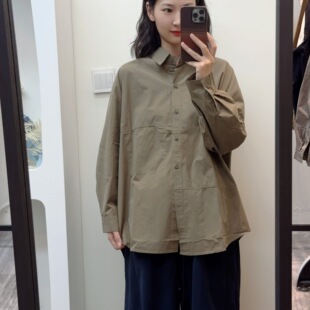 羽翎 女士衬衫 秋季 百搭宽松简约设计翻领长袖 8811 新款