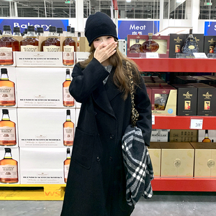 P225 现货 G20 2C212 K328 赫本风黑色气质双面羊毛大衣