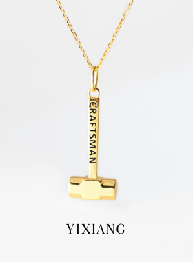 男女925银锤子吊坠项链工匠