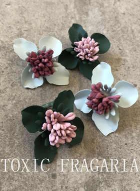 Toxic F ｜有毒植物 手工撞色花朵夸张日本耳环