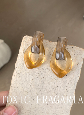 Toxic F ｜有毒植物 手工醋酸不规则几何超气质款透视日本耳环