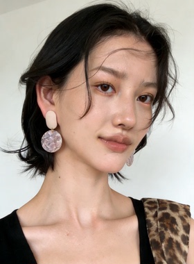 Toxic F ｜有毒植物 日本粉色醋酸手工耳环