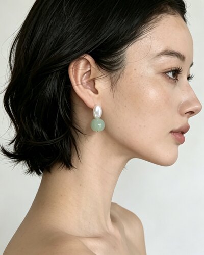 Atelier Koa 韩国耳环天然珍珠玉石矿石珠珠耳环