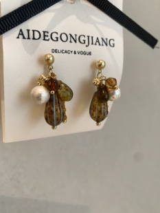 Koa 日本手作复古度假风编织珠管实木耳环 Atelier 0326新品