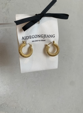 Atelier Koa 日本手工超重工法式日常素圈C形金属耳环