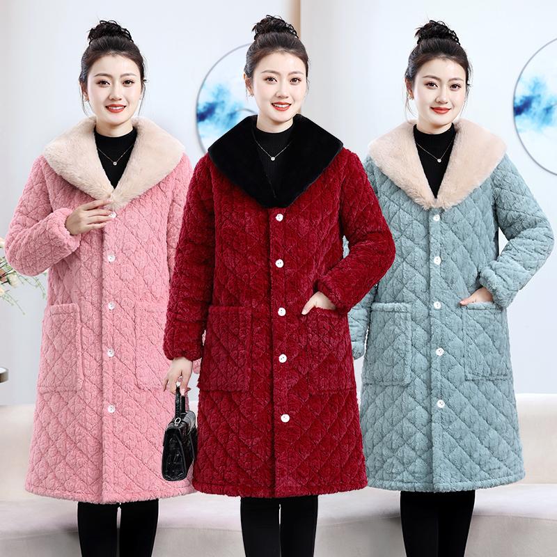 中长款大衣宽松显瘦防寒保暖棉服