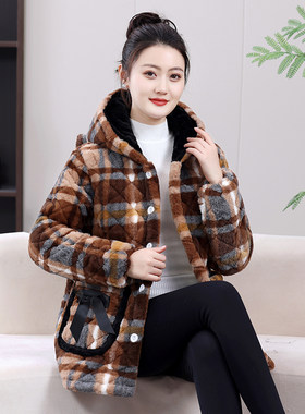 短款棉服女豹纹加绒加厚款罩衣