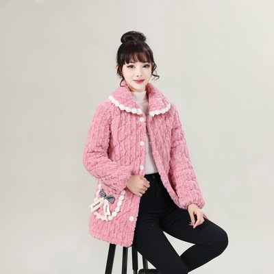 丝绵短款休闲宽松棉服加绒加厚