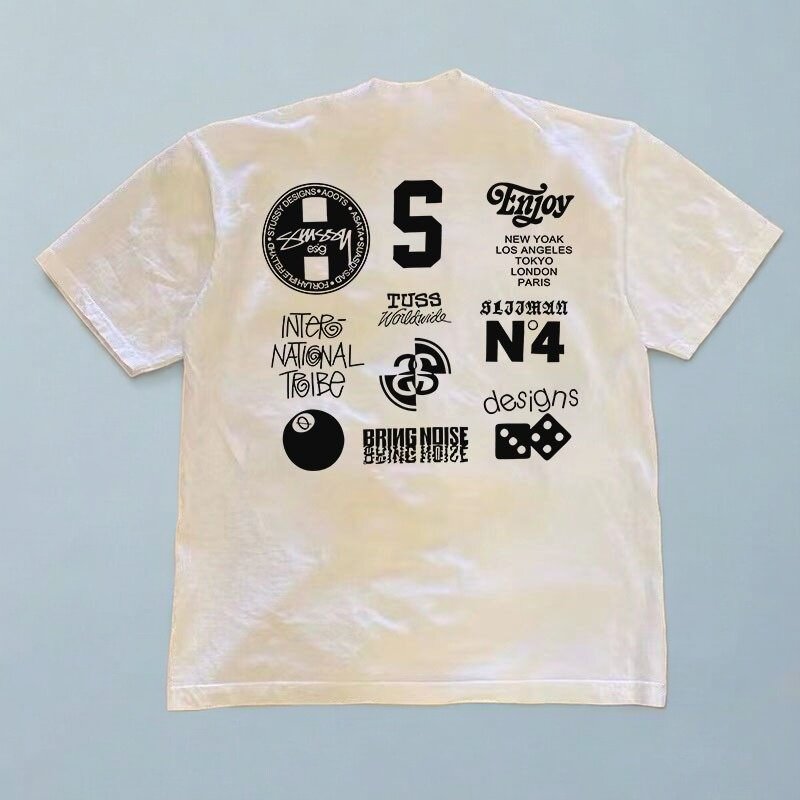 夏季ins潮牌街头宽松圆领上衣美式痞帅重磅纯棉短袖T恤青年男女款