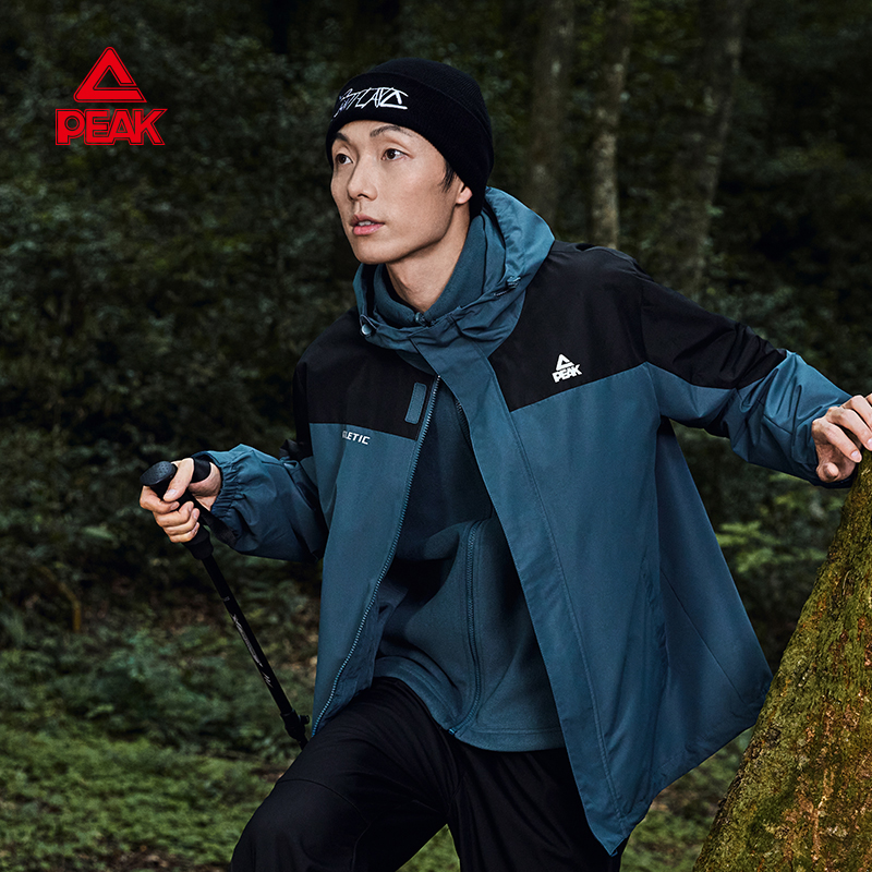 匹克三合一户外风衣男加绒女外套