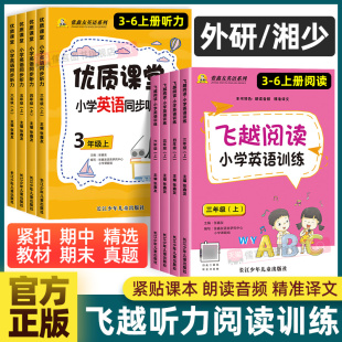 湘少版 张鑫友英语系列飞越听力阅读小学英语三四五六年级上下册外研版 │湘少版 教材同步专项训练习册专项理解书单词飞跃 外研版