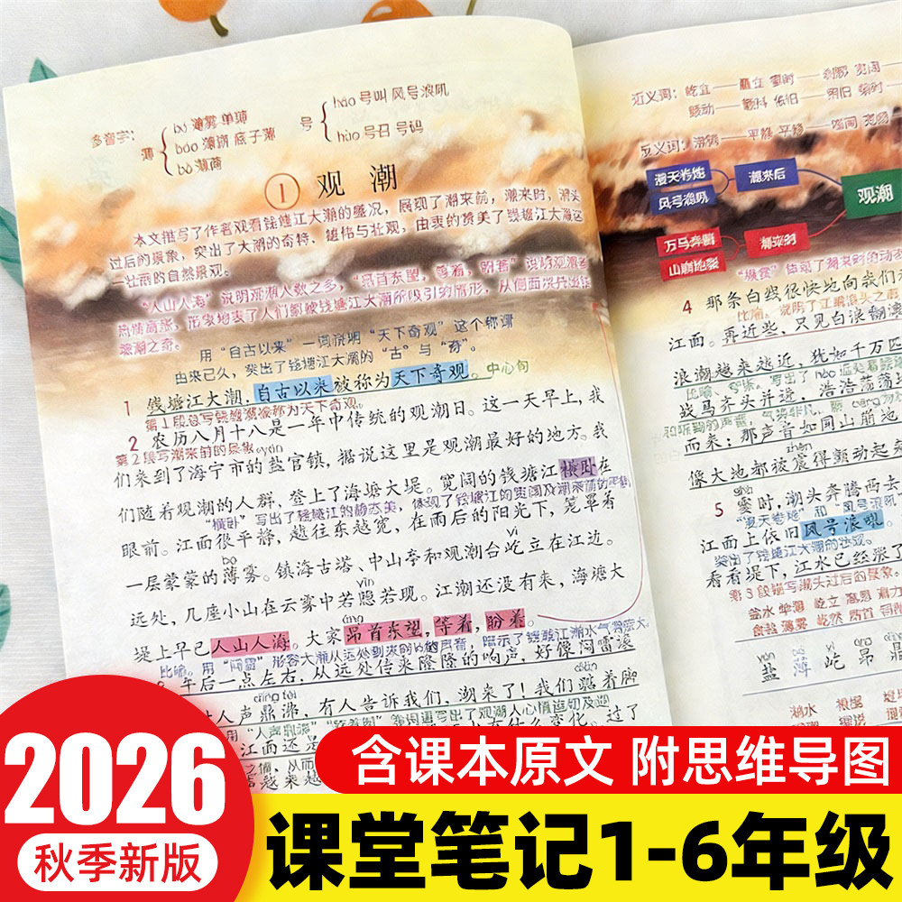 2025秋新版学霸课堂笔记一二三四五六年级上下册语文数学英语人教版小学随堂课本同步讲解教材全解读书贴状元七彩黄冈辅导资料预习