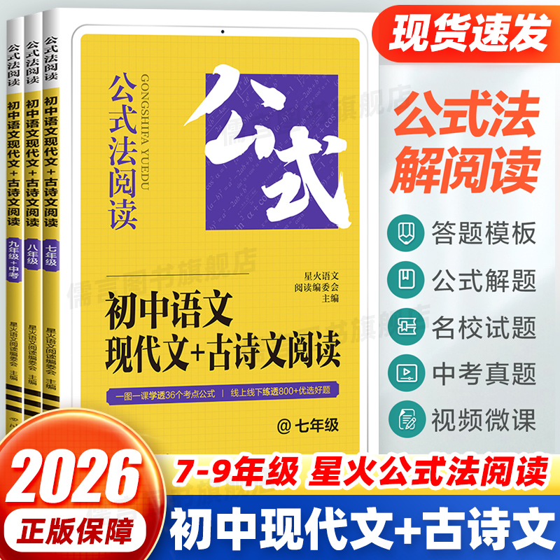 星火初中语文现代文古诗文阅读训练七八九年级中考真题模拟题公式法答题技巧模板组合训练789年级初一初二初三文言文课外名著练习