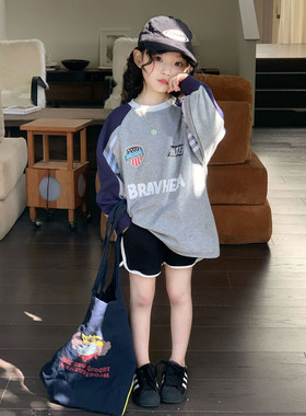 女童卫衣长款上衣长袖休闲春装潮
