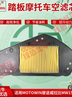 恐龙牛带防伪标踏板摩托车空滤芯适用王道摩途威拉比MW150T-69