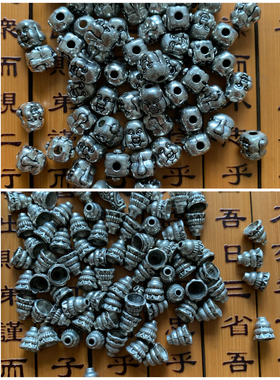 今石缘金属配件 藏银保色双面佛头/三通专用佛头佛塔 一元3颗