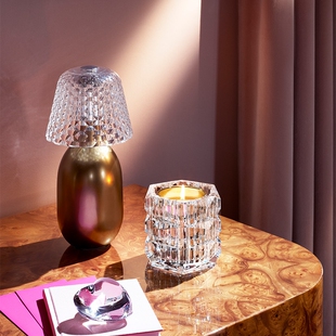 出口法式高档真水晶手工烛台西餐桌蜡烛香薰烛杯摆件拍照摄影道具