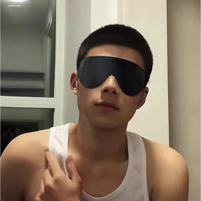 黑色眼罩性感真皮质黑暗视觉剥夺遮光蒙眼道具情侣角色扮演面具
