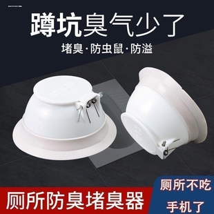蹲坑便池堵孔塞卫生间下水管防蹲便器配件 厕所蹲便防臭器家用老式