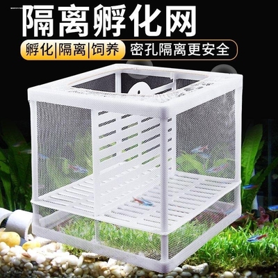鱼缸内隔离网鱼缸孵化幼鱼隔离网水中隔离网繁殖孵化盒中号大号隔