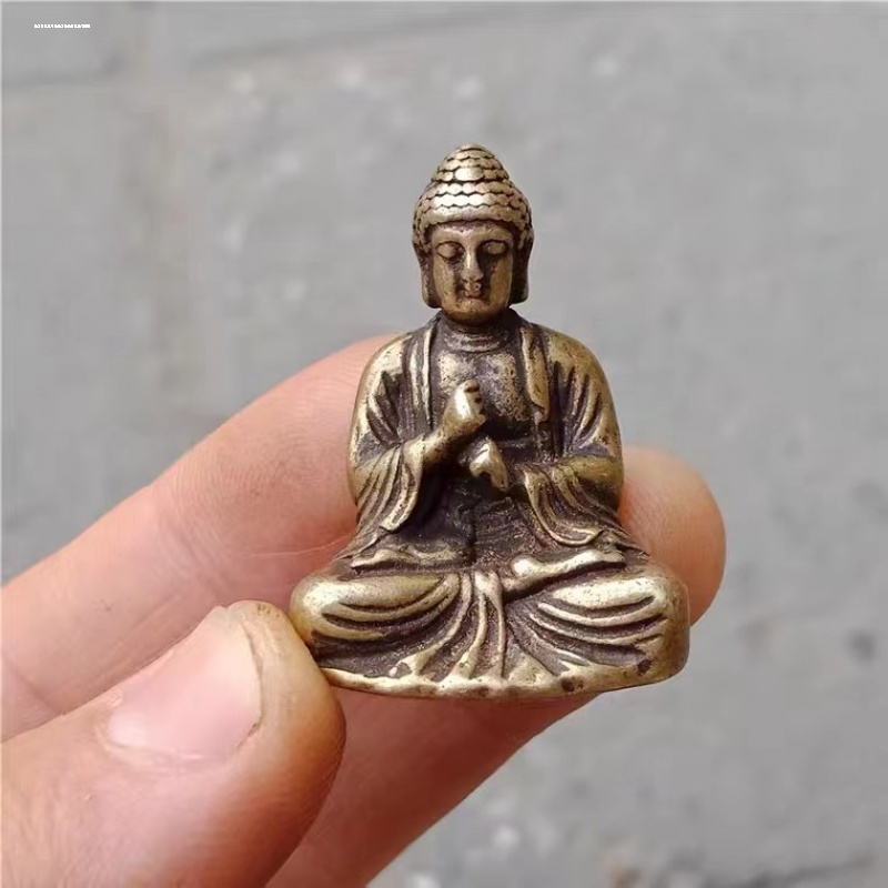 古玩铜器铜佛像实心足铜菩提达摩祖师铜像摆件古法工艺复古包浆