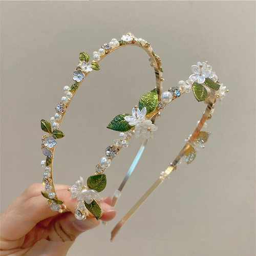 韩版优雅珍珠花朵发箍女网红外出