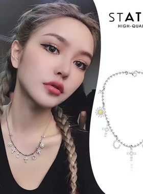 甜酷项链ins钛钢锁骨链女