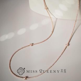 樱花奶油珍珠长链毛衣链叠戴秋冬精致优雅温柔 MissQueeny其微