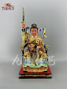 木雕陈靖姑临水夫人顺天圣母人物神像香樟木手工线雕传艺木雕新品