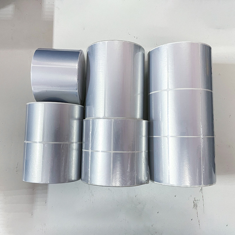 맞춤형 실버 라벨 용지 프린터 크기 의류 매트 실버 라벨 애완 동물 스티커 여러 크기 자체 접착