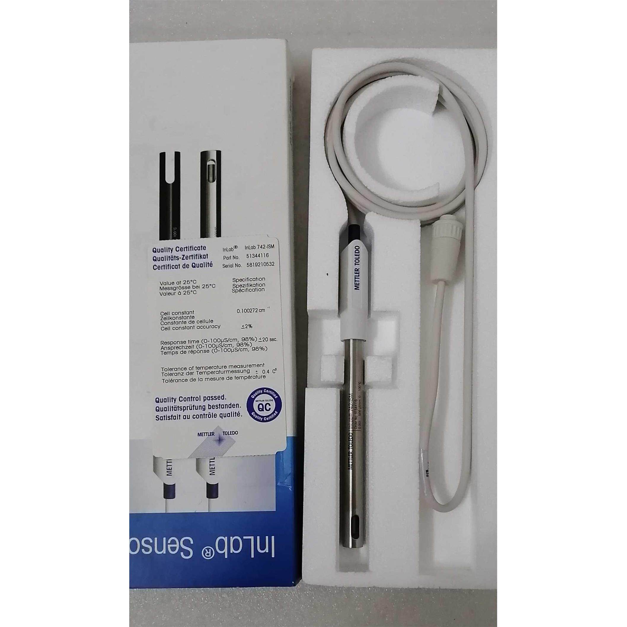 议价梅特勒托利多纯水InLab 742-ISM电导率电极51344116特