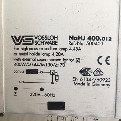 议价VS   NAHJ 400.012 High-pressure Sodium 500