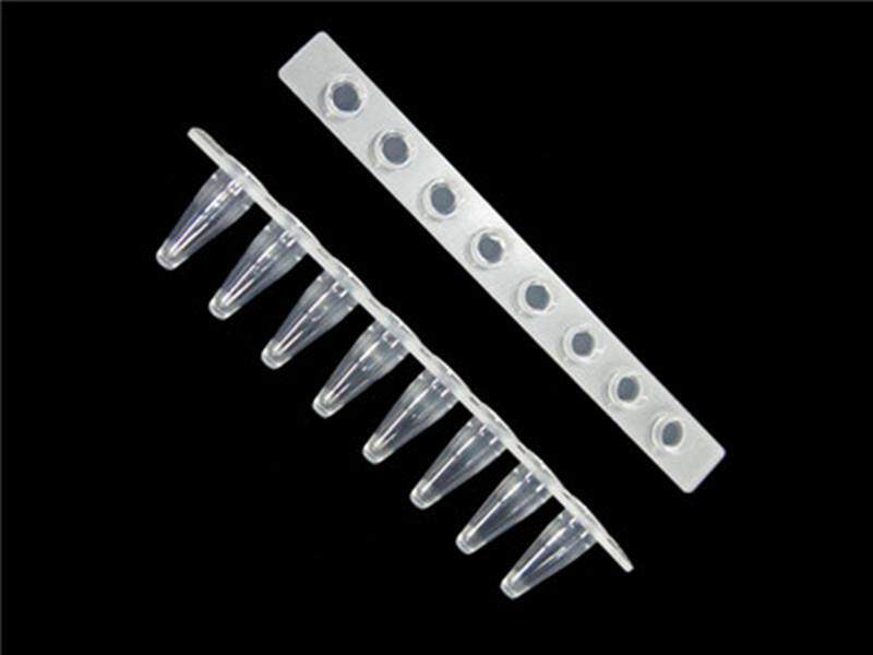 议价定量0.1ml透明PCR8联管8联光学管盖 125条/盒